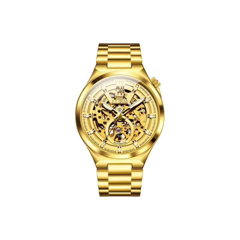 OLEVS Play The Cool Series Mechanical Movement Stainless Steel Watchband Watch Men's Watches White Dial-20