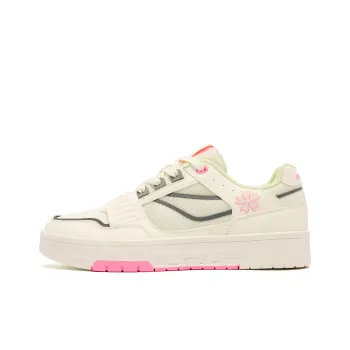 QIAODAN Dry Anti Slip Wear Resistant Low Top Skateboard Shoes Women's Ivory Bright Pink