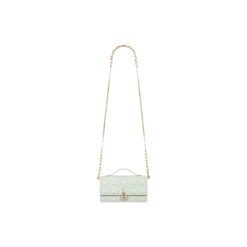 DIOR My Dior Sheepskin Shoulder Bag, Crossbody Bag, Handbag Mini Women's Light Green-4