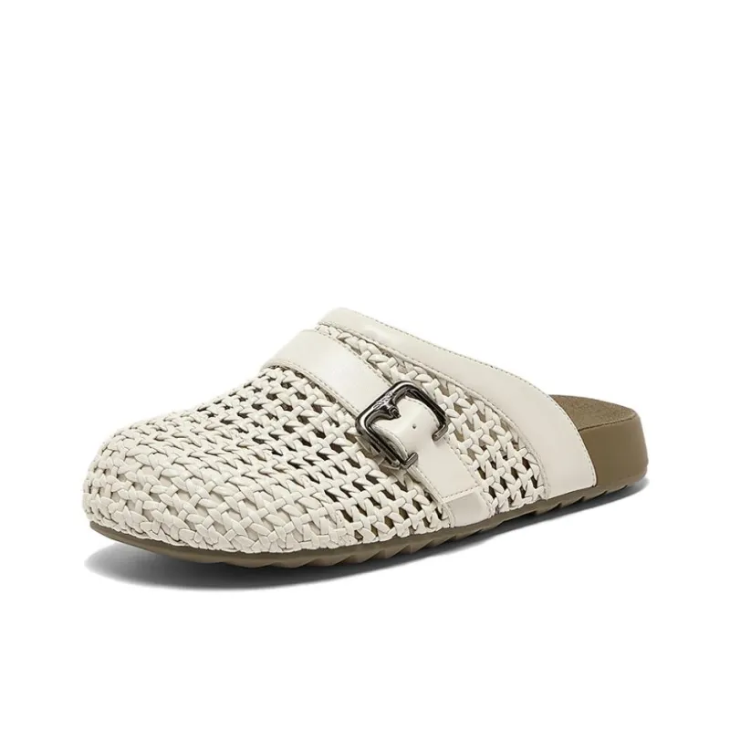 BATA Rubber Sole Quiet Closed Toe Slippers Women's Ecru-1