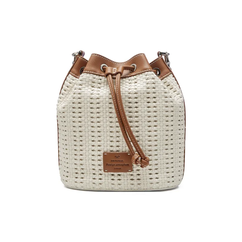 JOSINY Synthetic Leather Bucket Bags Crossbody Bag, Shoulder Bag Women's Ecru-5