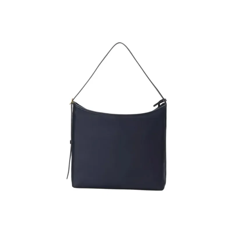HAZZYS Fabric Hobo Shoulder Bag Medium Size Women's Navy Blue/Black/Beige-2