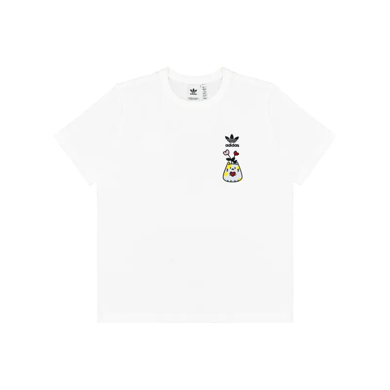 Adidas Originals Extraordinary American Vintage Loose Fit Crew Neck Short Sleeved T Shirts Unisex White-1