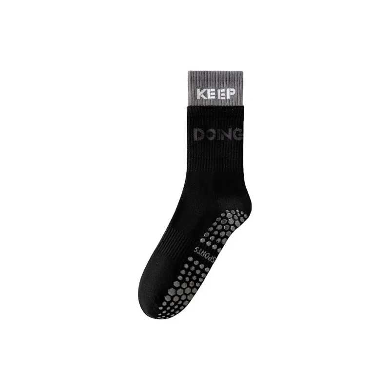 TLXT Mid Calf Socks Women's Anti Slip Silicone Sole Sports Pilates Floor Socks-0