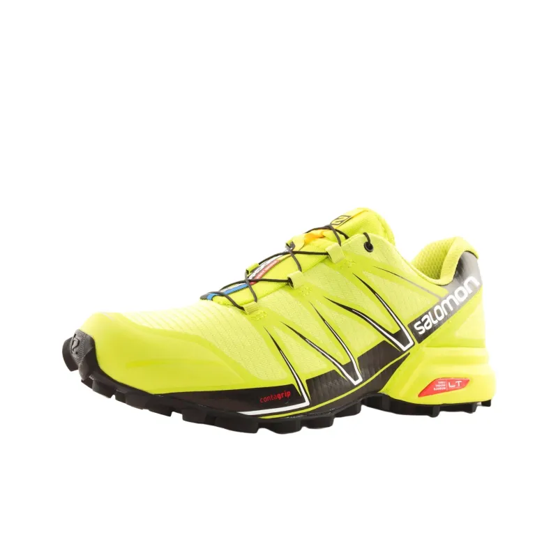 SALOMON SPEEDCROSS PRO Cushioning Waterproof Low Top Running Shoes Men's Green Yellow-0