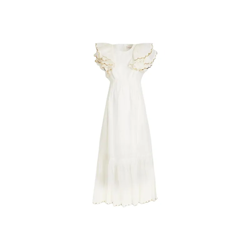 Zimmermann Short Sleeved Dresses Women's White-0