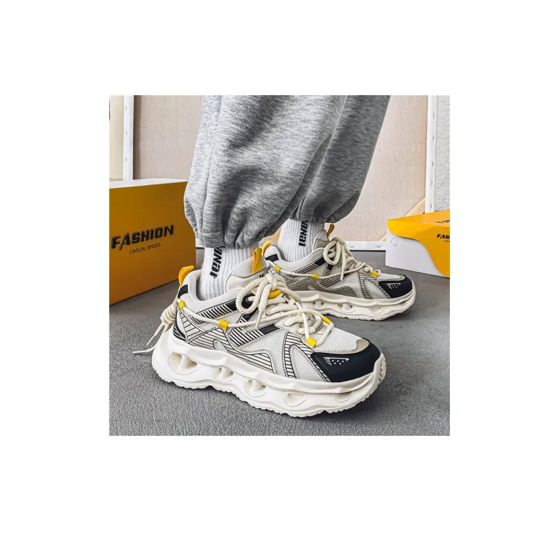 Meiretu Shock Absorbers With Slip Resistant Features Low Top Casual Shoes Men's-4