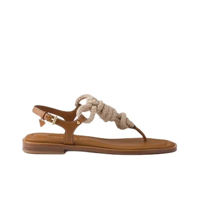 PRADA One Strap Sandals Women's Brown-1