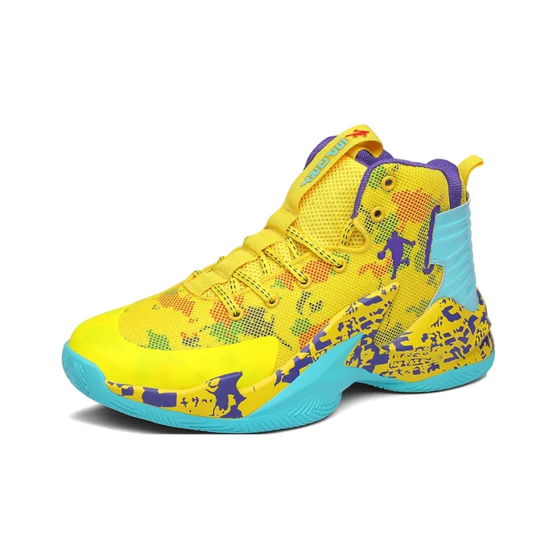GQWE Shock Absorbers Slip Resistant, Abrasion Resistant, Lightweight High Top Basketball Shoes Unisex-1