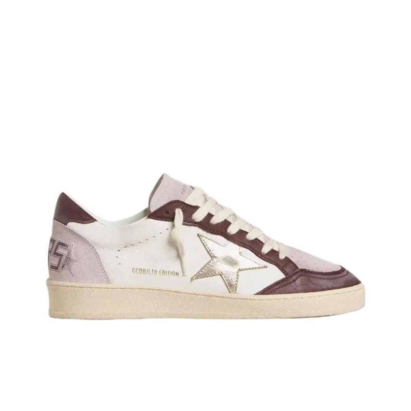 Golden Goose Ball Star Ltd Low Top Skateboard Shoes Women's White Purple-1
