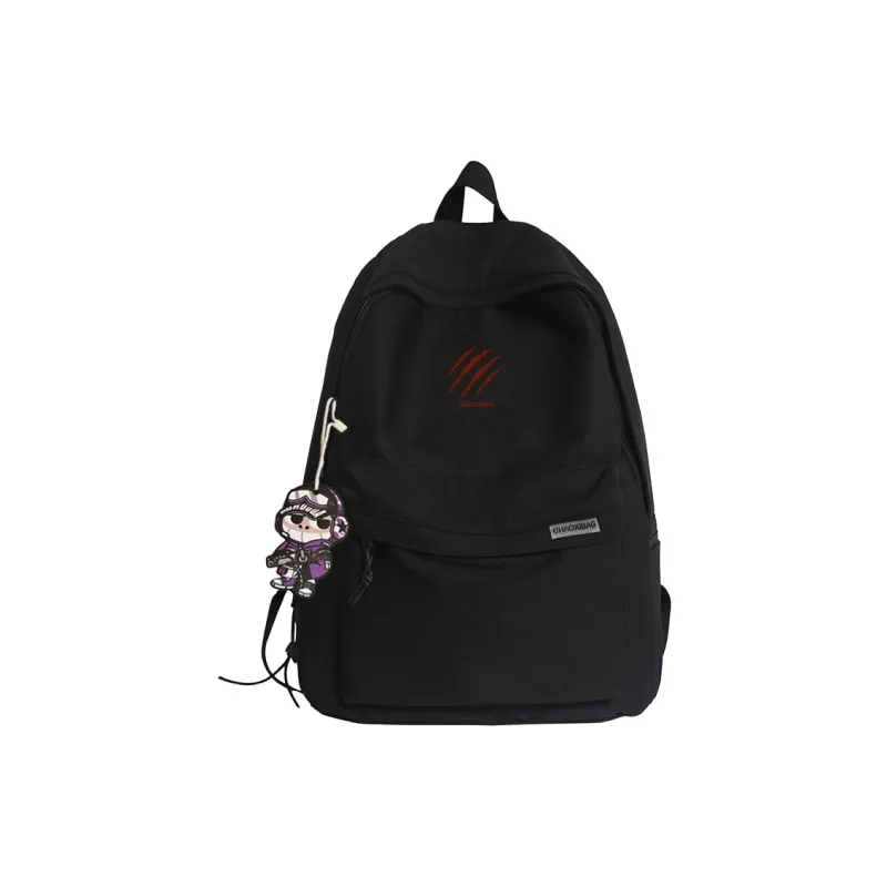 ADOONGA Nylon Backpack Unisex Black/White-7