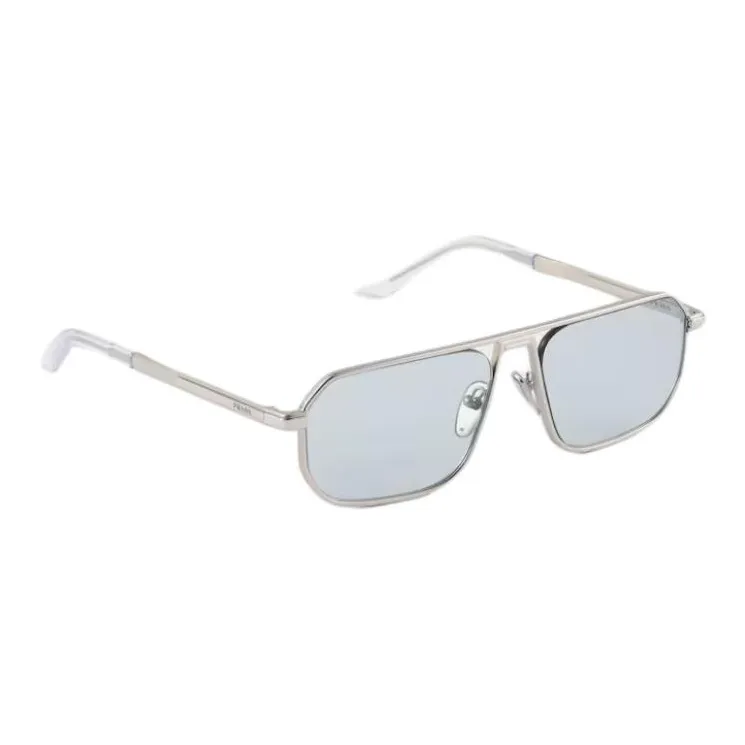 PRADA Metal Irregular Shape Sunglasses Men's Silver-1