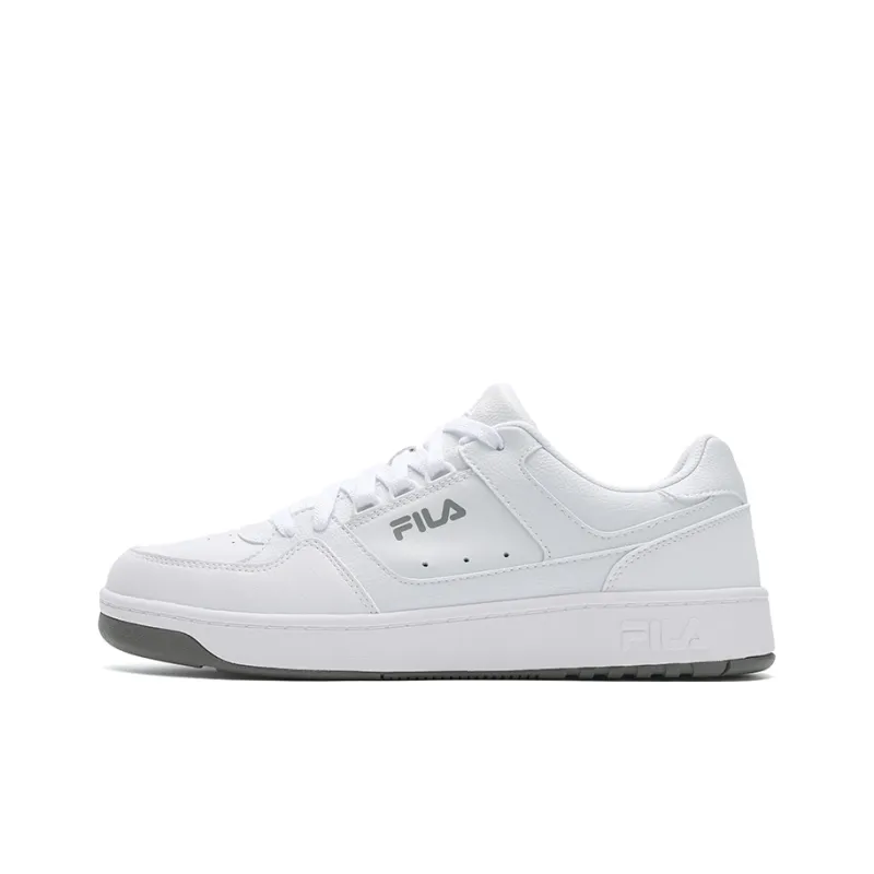 FILA TARGA 1+Round Shield Shoes Breathable And Lightweight Low Top Tennis Shoes Men's Standard White-0