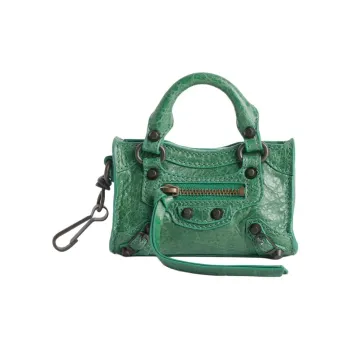 Balenciaga Le City Sheepskin Coin Purse Mini Women's Emerald Green