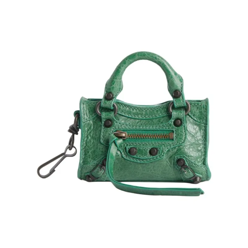 Balenciaga Le City Sheepskin Coin Purse Mini Women's Emerald Green-0