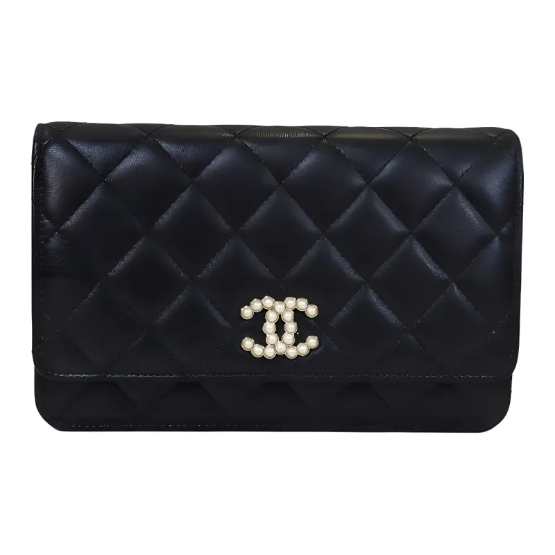 CHANEL WOC Wallet On Chain Shoulder Bag, Crossbody Bag Women's Black-0