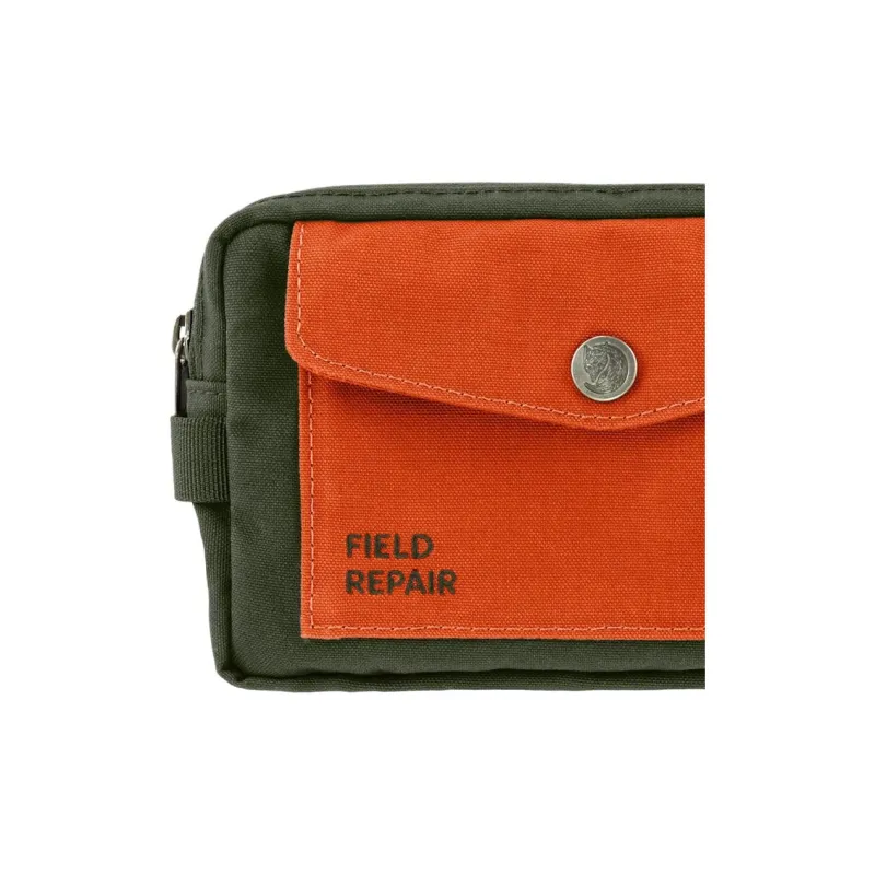Fjallraven Recycled Polyester Travel Storage Bag Unisex Olive Green & Orange-2