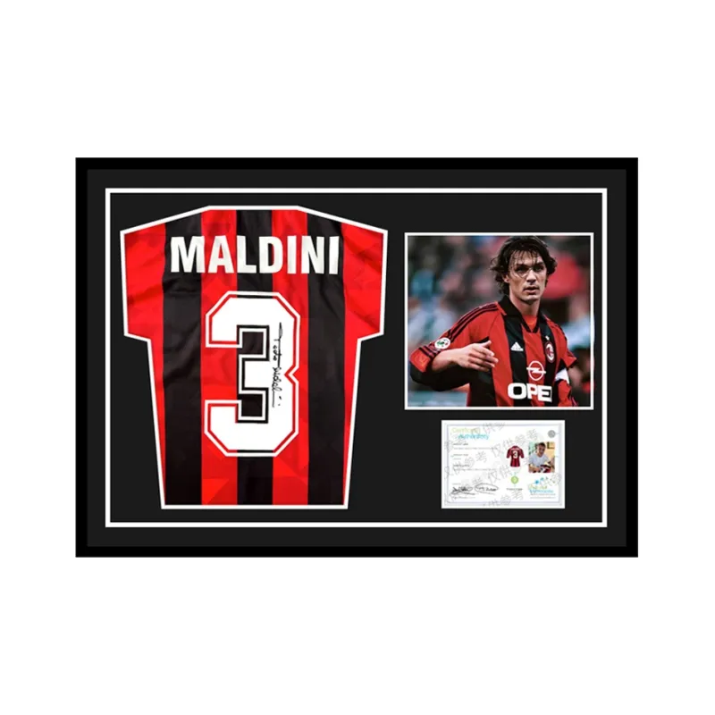 Three For AC Milan Team Jersey Deluxe Framing, Outer Frame Approx. 105x70cm-0