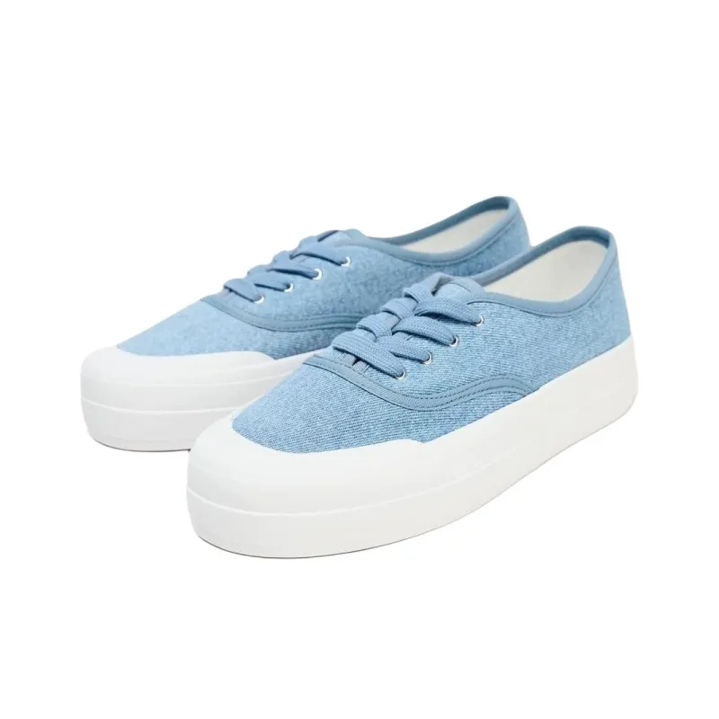 ZARA Abrasion Resistant Low Top Skateboard Shoes Women's Blue-1