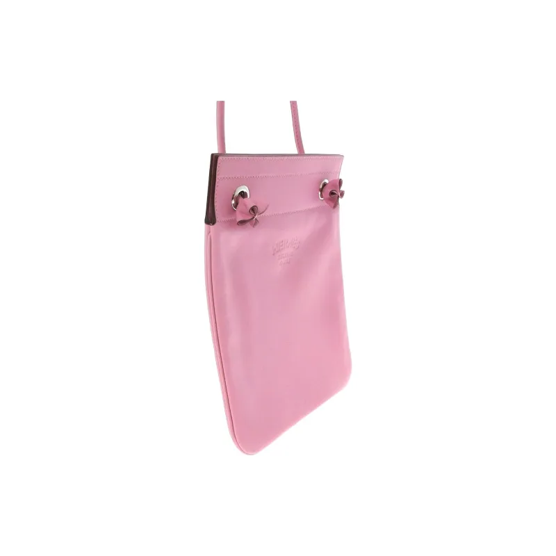 HERMES Swift Calfskin With Milo Lambskin Crossbody Bag, Shoulder Bag Women's Pink-1