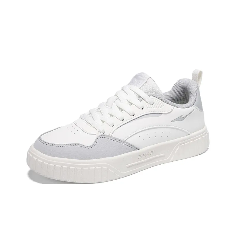 Erke Abrasion Resistant, Lightweight, And Breathable Low Top Skateboard Shoes Women's Microcrystal White Mist Gray-2