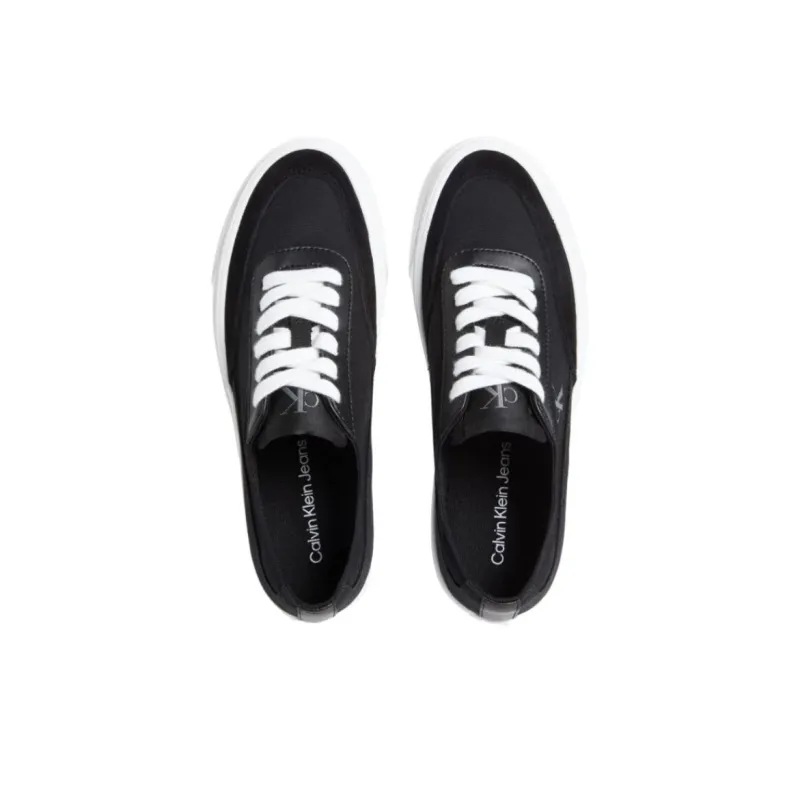 CKJ CALVIN KLEIN JEANS Low Top Canvas Shoes 3cm Women's Black-3