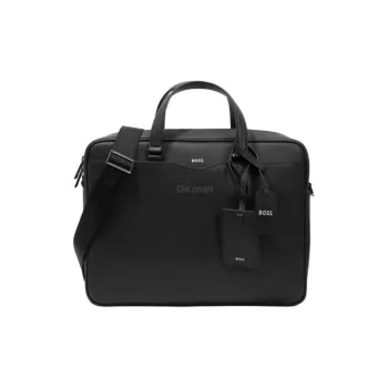 HUGO BOSS Leather Briefcase Men's Black