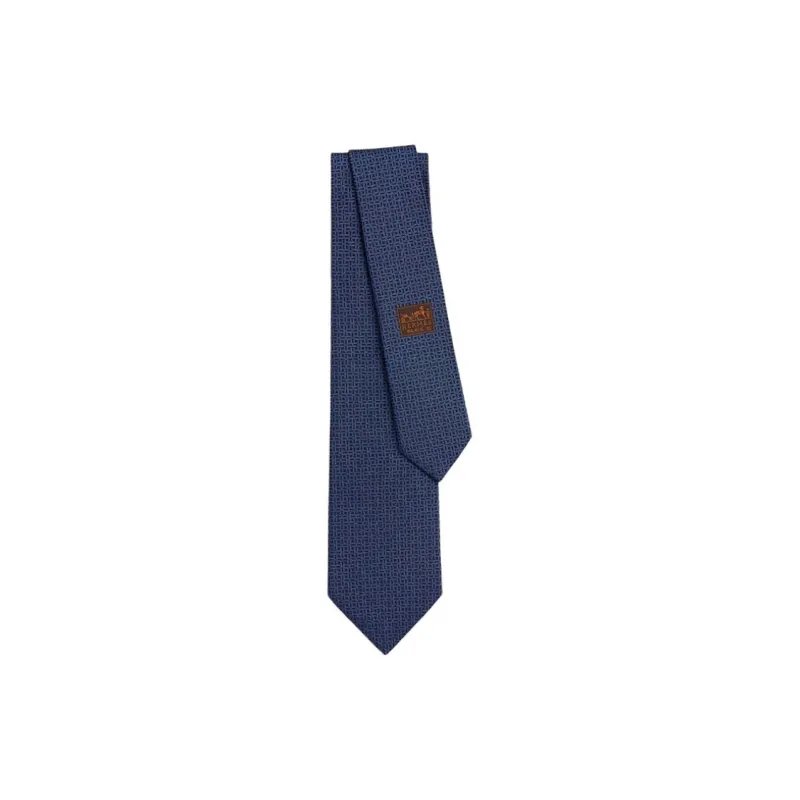 HERMES Silk Ties Men's Dark Blue-0