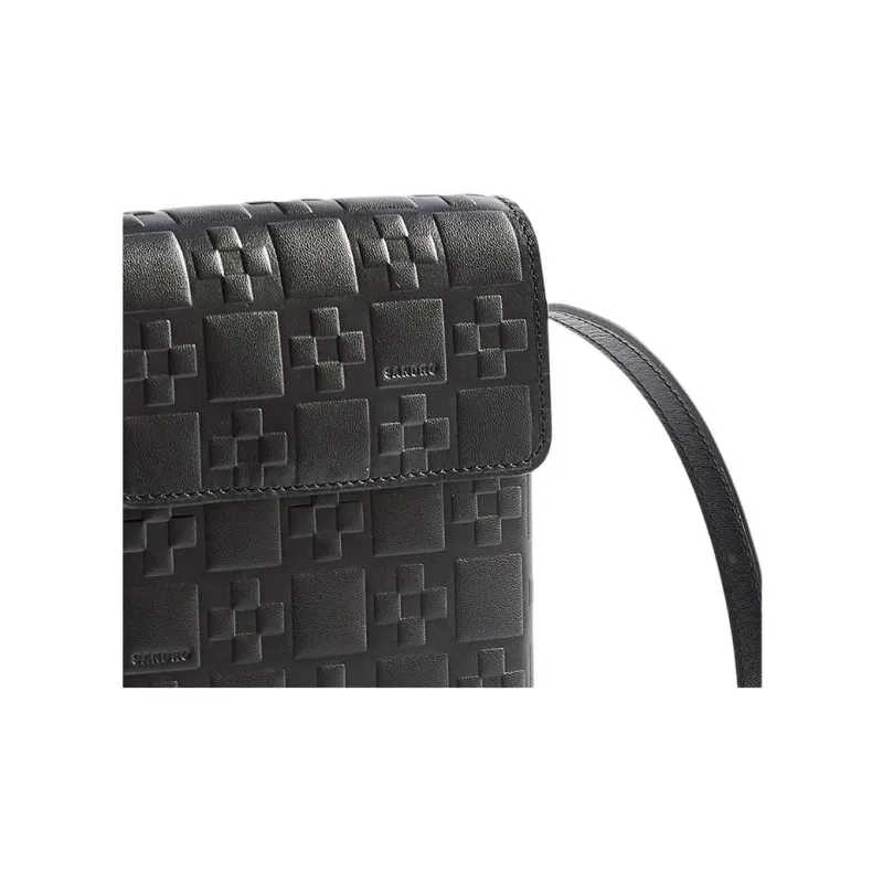 Sandro Cowhide Leather Shoulder Bag Crossbody Bag Regular Men's Black-4