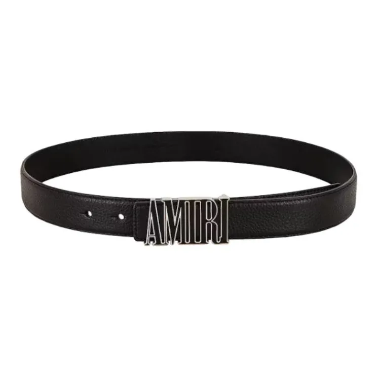AMIRI Leather Belts Unisex Black -0