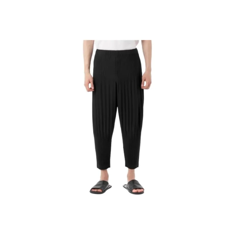 Homme Plissé Issey Miyake Casual Pants Men's Black-0