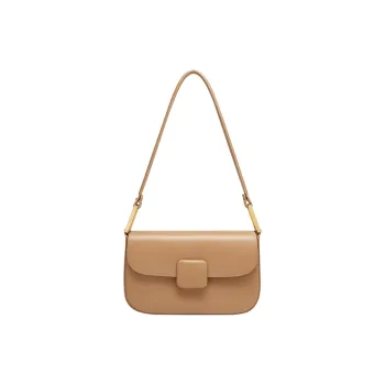 Narandu Cow Leather With Synthetic Leather Tofu Bag, Shoulder Bag, Crossbody Bag Trumpets Women's Napoli Apricot