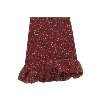 SAINT LAURENT Casual Short Skirts Women's Black Red