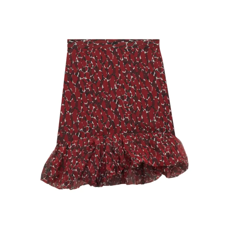 SAINT LAURENT Casual Short Skirts Women's Black Red-0