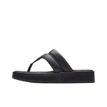 Clarks Rubber Sole Abrasion Resistant Flip Flops Women's Black