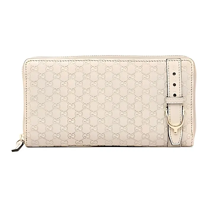 GUCCI Leather Wallet Women's White-0