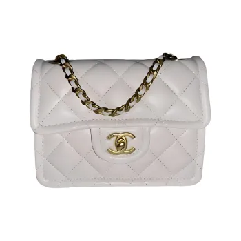 CHANEL Classic Flap CF Litchi Grain Calfskin Shoulder Bag, Crossbody Bag Women's White