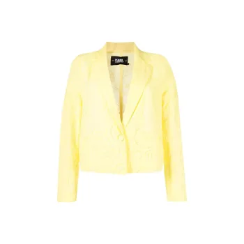 KARL LAGERFELD / Karl Lagerfeld Jeans Broderie anglaise Cropped Cotton Blazer