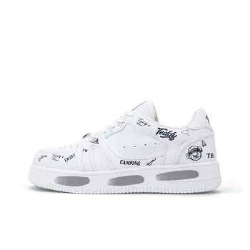 Teddy Bear Collection Skateboard Shoes Men Low Top White
