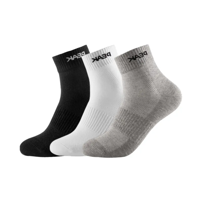 PEAK Mid Calf Socks Unisex 6 Pack Black-35
