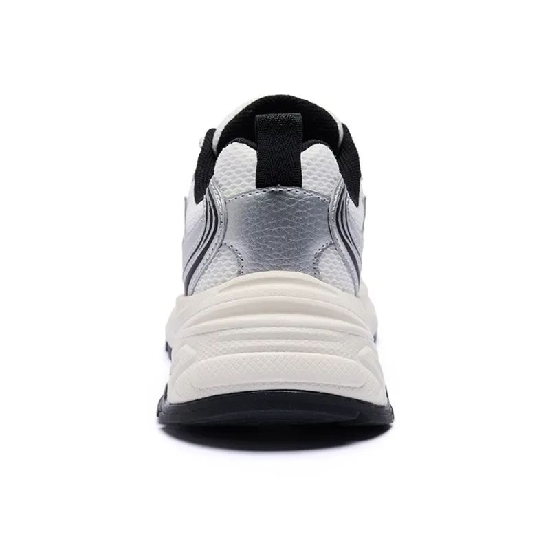 AVIA Lightweight Height Increasing Low Top Chunky Sneakers Unisex Silver White-4