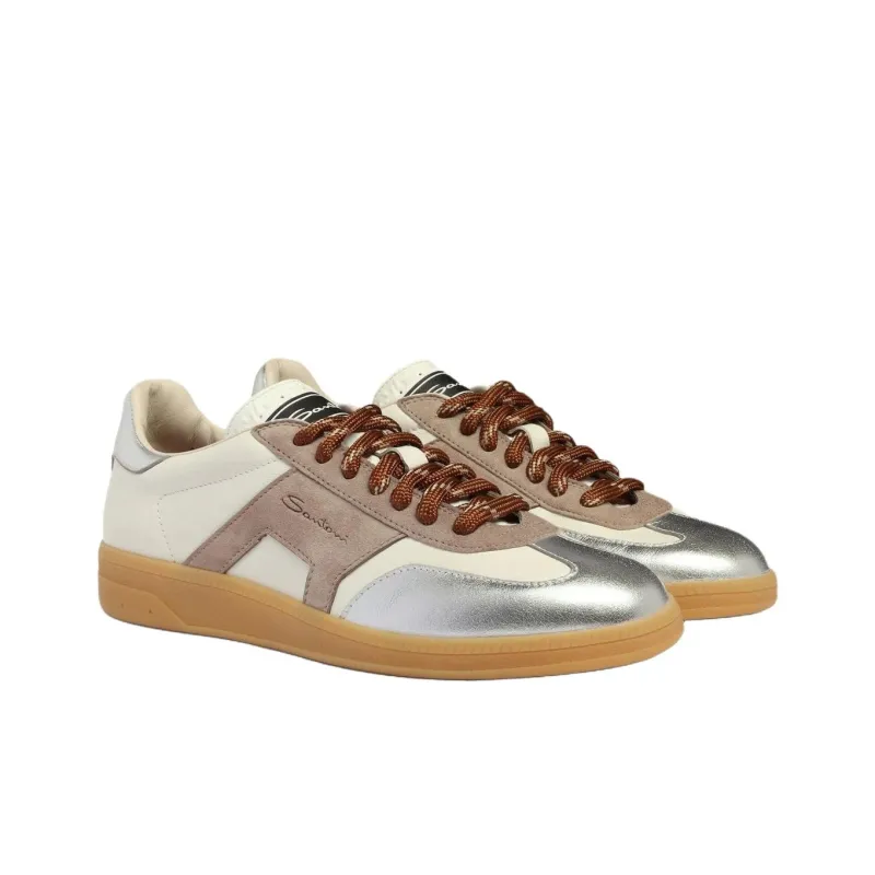Santoni Dbs Oly Low Top Skateboard Shoes Women's Beige-2