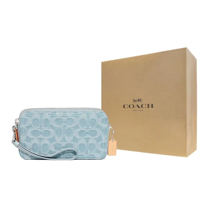 COACH Kira Fabric Camera Bag Handheld Shoulder Bag Crossbody Bag Small Size Women's Blue-7