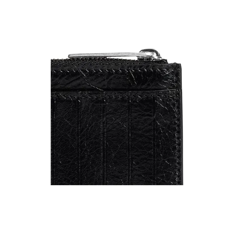 Balenciaga Sheepskin Card Holder Regular Men's Black-4