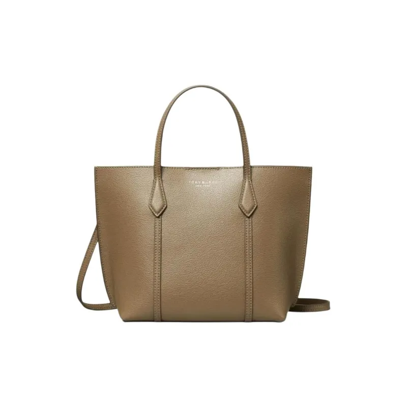 TORY BURCH Leather Tote Bag, Shopping Bag, Handbag Women's Taupe-1