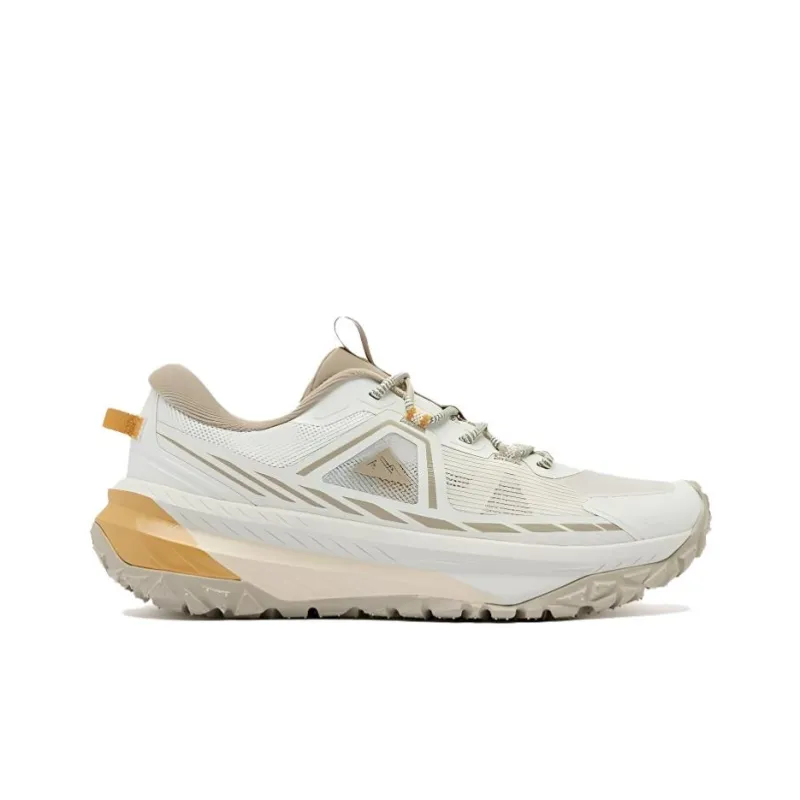 QIAODAN Anti Slip Wear Resistant Low Top Trail Running Shoes Men's Beige Brown-1