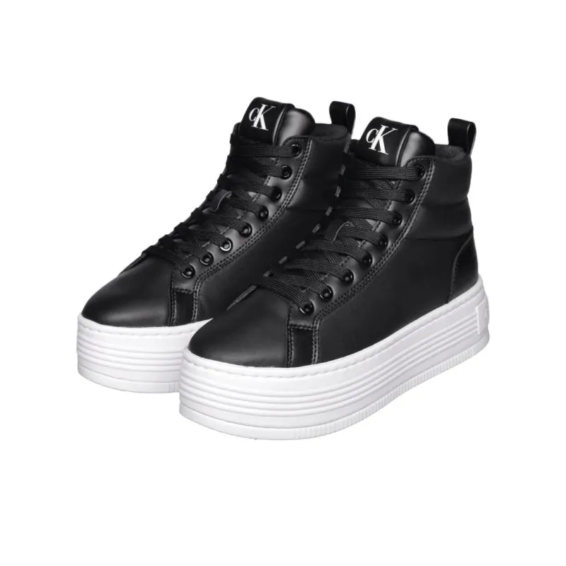 CKJ CALVIN KLEIN JEANS Mid Top Skateboard Shoes Women's Black-2