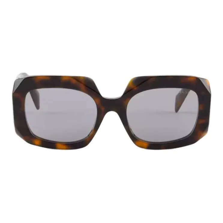PRADA Acetate Irregular Shape Sunglasses Women's Tortoiseshell-0