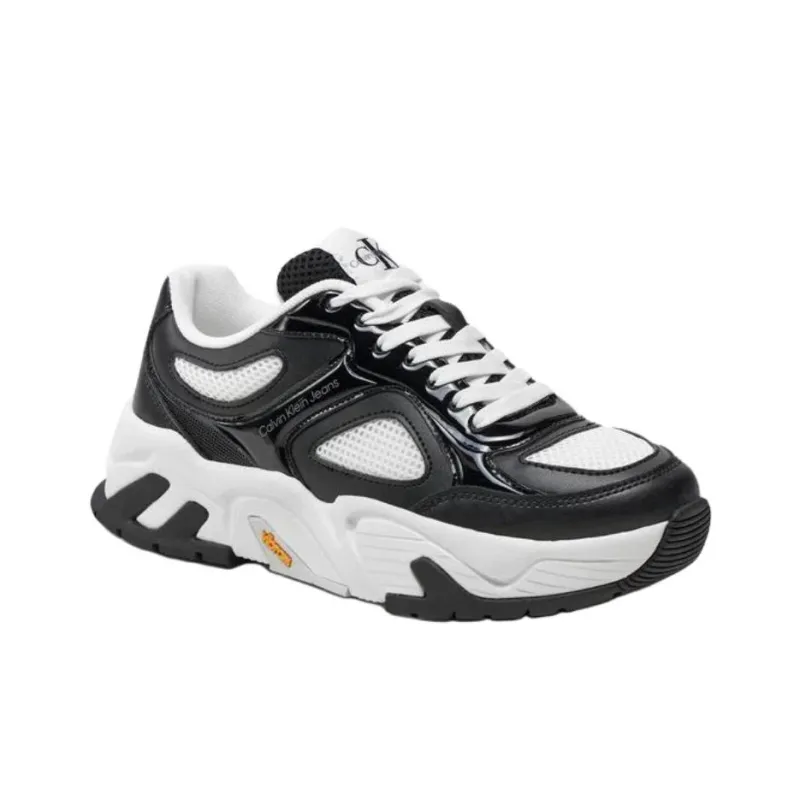 CKJ CALVIN KLEIN JEANS Chunky Runner Vibram Low Top Casual Shoes Women's Black-1