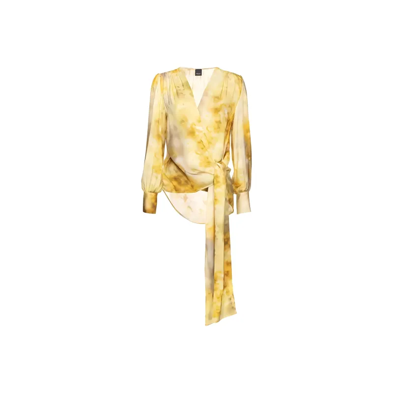 PINKO Abstract print Wrap Blouse-0
